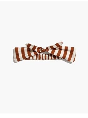 Striped Knot Headband in Rust and White
